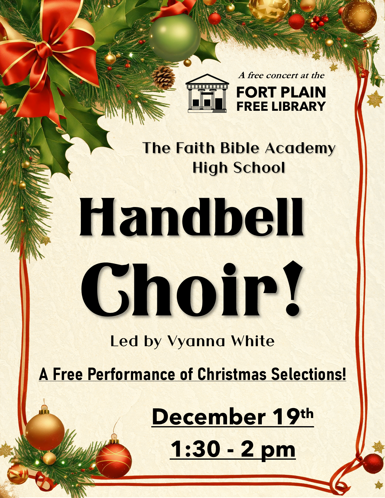 Free Concert: Faith Bible Academy Handbell Choir!